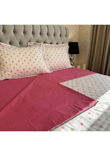 Pembe Renkli Kalpli Nevresim Takımı