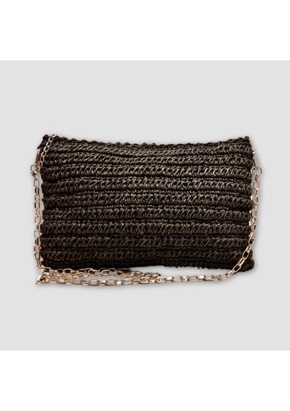 El Yapımı Kağıt Ip Clutch Çanta Aynalı 20CM -Siyah modelleri