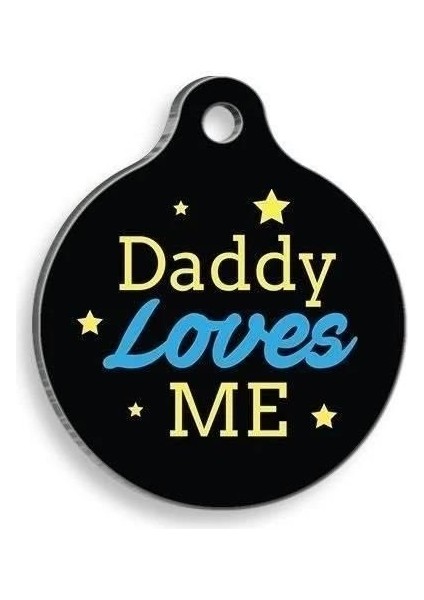 Qr Smart Id Daddy Loves Me Siyah Kedi ve Köpek Künyesi