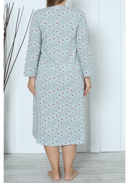 Kadın Tunik Uzun Gecelik Uzun Kollu Büyük Beden Pamuklu Mınt fırsatları