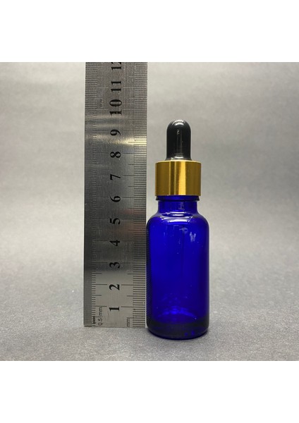 20ML Mavi Cam Damlalıklı Şişe , Gold Metal Kapak , 20 cc Mavi Cam Damlalıklı Şişe x 6 Adet modelleri