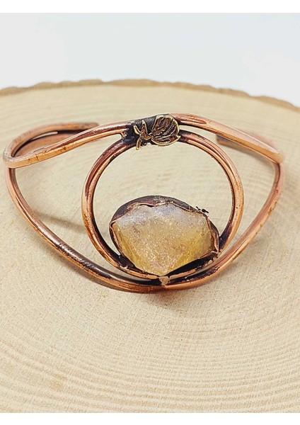 Sitrin Taşı Motifli Bakır Bileklik (52526)