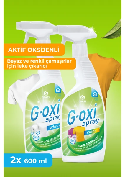 Süper Set G-Oxi Spray Leke Çıkarıcı ve Beyazlatıcı ve Renkliler Için Leke Çıkarıcı (2X600ML)