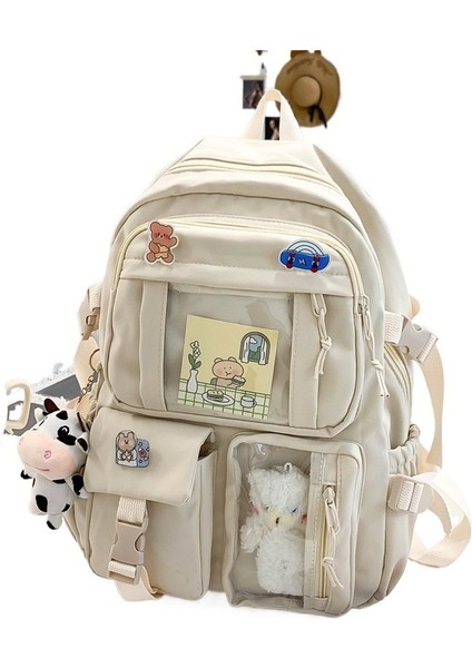 Sırt Çantası Kadın Kore Tarzı Harajuku Tarzı Basit Ortaokul Öğrencisi Sırt Çantası Moda Moda Ortaokul Lise Koleji Okul Çantası (Yurt Dışından)