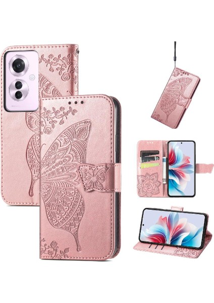 Oppo Oppo 11F 5g Cüzdan Kelebek Çok Renkli Iş Kanat Için Kılıf (Yurt Dışından)