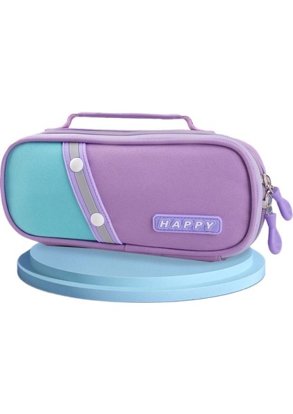 Ilkokul ve Ortaokul Öğrencileri, Erkek ve Kız Çocukları Için Sevimli ve Modaya Uygun Çift Katmanlı Basit Kırtasiye Kalem Kutusu, Bez Çanta, Oxford Kumaş, Büyük Kapasiteli (Yurt Dışından)