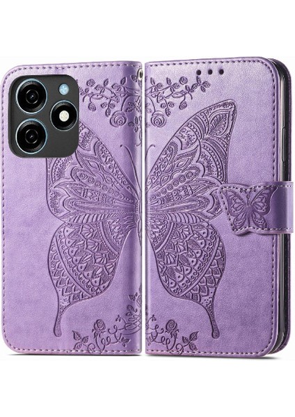 Tecno Spark 20C Kelebek Çok Renkli Cüzdan Iş Için Flip Case (Yurt Dışından)