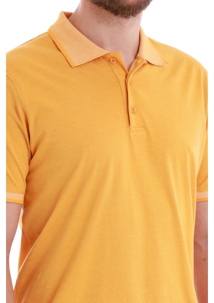 Hardal Regular Fit Düz Polo Yaka Pamuklu Tişört indirimleri