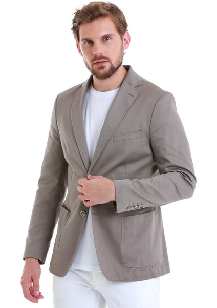 Vizon Comfort Fit Düz Mono Yaka Klasik Ceket