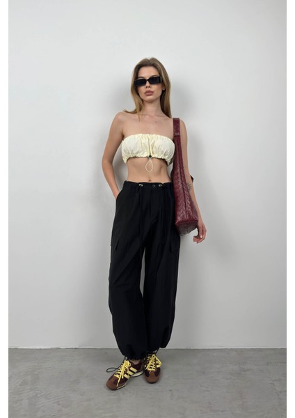 Lastik Detay Straplez Crop