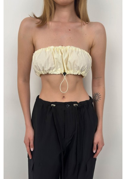 Lastik Detay Straplez Crop modelleri