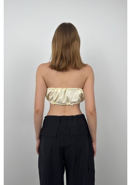 Lastik Detay Straplez Crop fırsatları