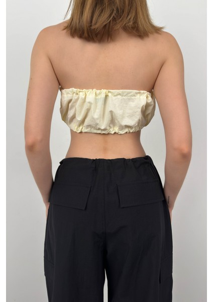 Lastik Detay Straplez Crop indirimleri