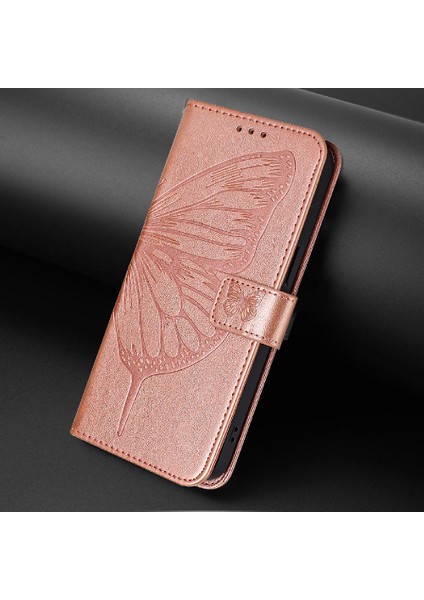 Oukitel C32 Manyetik Premium Deri Kabartma Kelebek Flip Için Kılıf (Yurt Dışından)