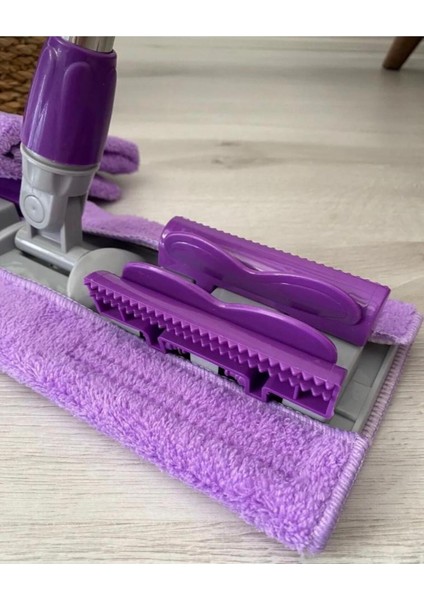 Mop Mandallı , Kıskaçlı Istediğin Bezi Tak Yer Duvar Cam Silme Mopu (Mikrofiber Yedek Bezli)