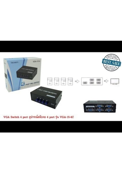 Port VGA Switch VGA Seçici 4 Cihaz 1 Monitör VGA Butonlu fiyatları