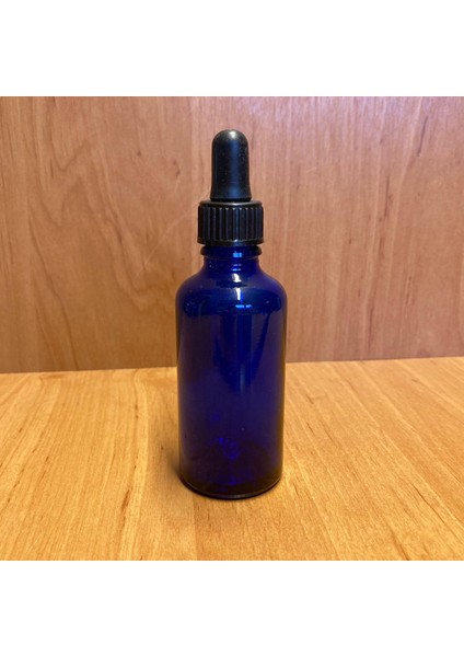 50ML Mavi Cam Damlalıklı Şişe , Siyah Plastik Kapak , 50 cc Mavi Cam Damlalıklı Şişe x 6 Adet