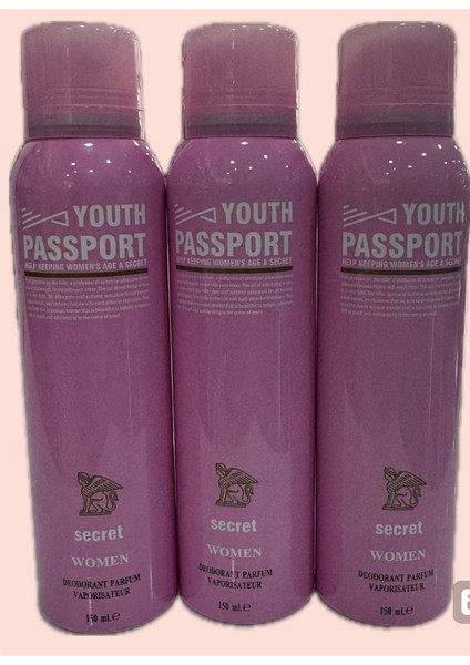 Youth Passport Secret Kadın Deodorant 150 ml x 3 Adet