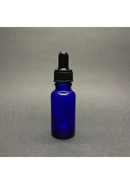 20ML Mavi Cam Damlalıklı Şişe , Siyah Plastik Kapak , 20 cc Mavi Cam Damlalıklı Şişe x 6 Adet