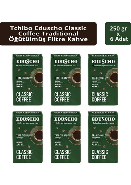 Eduscho Classic Coffee Traditional Öğütülmüş Filtre Kahve 250 gr x 6 Adet