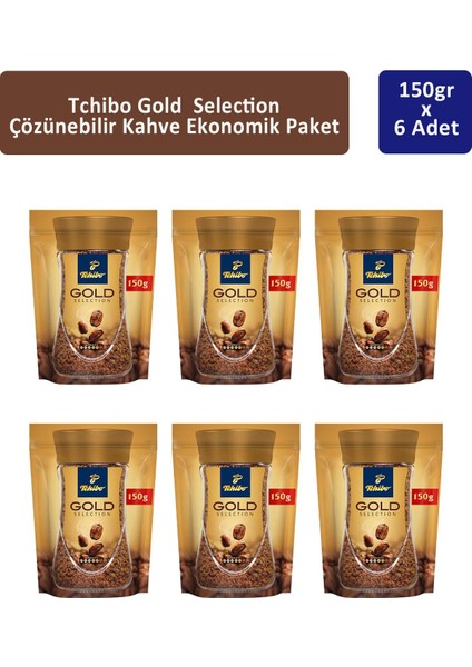 Gold Çözünebilir Kahve Ekonomik Paket 150 gr x 6 Adet