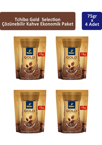 Gold Çözünebilir Kahve Ekonomik Paket 75 gr x 4 Adet