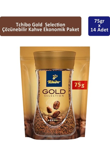 Gold Çözünebilir Kahve Ekonomik Paket 75 gr x 14 Adet