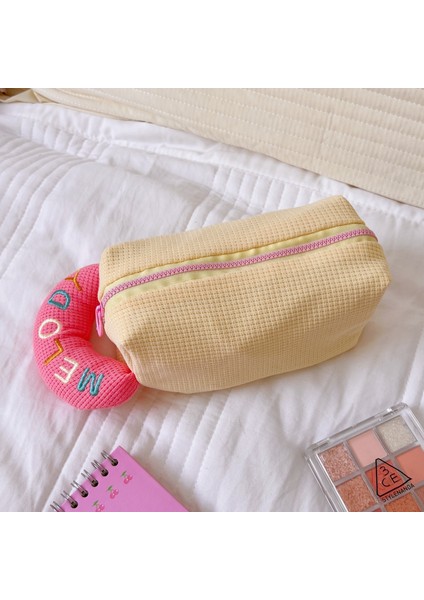 Büyük Kapasiteli Kumaş Kırtasiye Çantası, Basit Kontrast Renkli Kalem Kutusu, Kırtasiye Kutusu (Yurt Dışından)