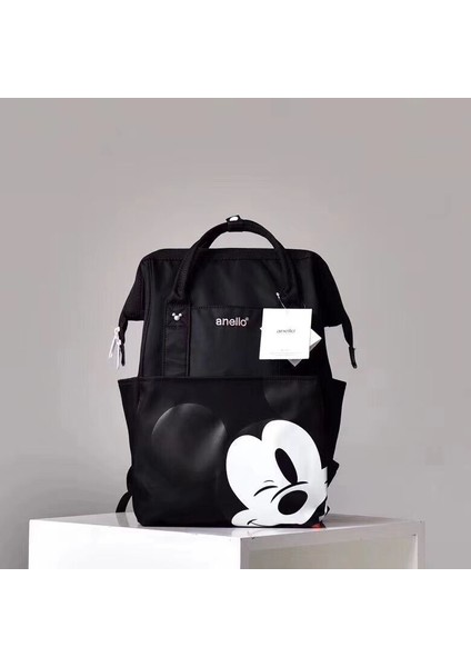 Sırt Çantası Işlemeli Kontrast Renk Mickey Çok Fonksiyonlu Büyük Kapasiteli Seyahat Çantası (Yurt Dışından)