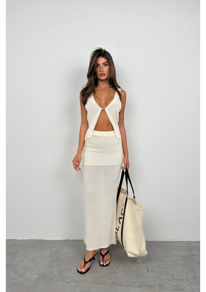 Askılı Dokulu Bluz