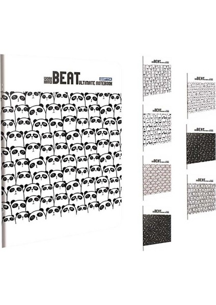 Beat A4 Dikişli Karton Kapak Defter 80YP Kareli 4605