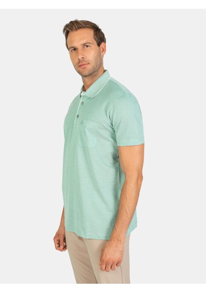 Erkek Regular Fıt Polo Yaka Tişört-Yeşil fiyatları
