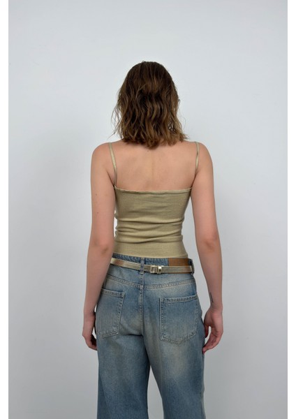 Askı Detay Parlak Triko Bluz indirimleri