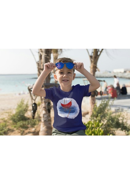 Erkek Çocuk %100 Pamuk Premium Ahoy Baskılı Kısa Kol Tshirt fiyatları