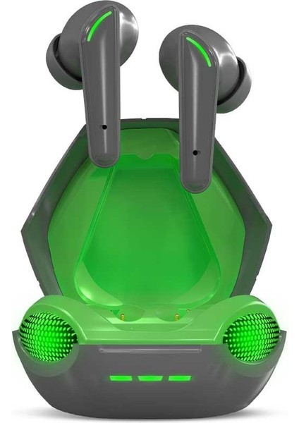 PGS104 Kablosuz Kulak Içi Dokunmatik Tws Bluetooth 5.3 Gaming Oyuncu Kulaklık Gri