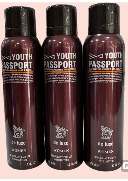 Delüxe Youth Passport Kadın Deodorant 150 ml 3 Adet