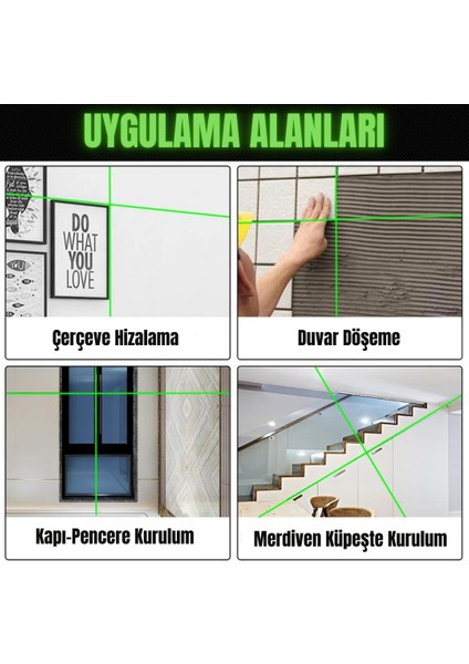 X1 360° 12 Köşe Otomatik Hizalamalı Lazer Metre Hizalama Yeşil Çizgili Lazer Hizalama Su Terazili + Tripod