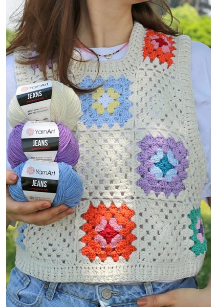 Jeans Açık Sarı El Örgü Ipliği - 88 modelleri