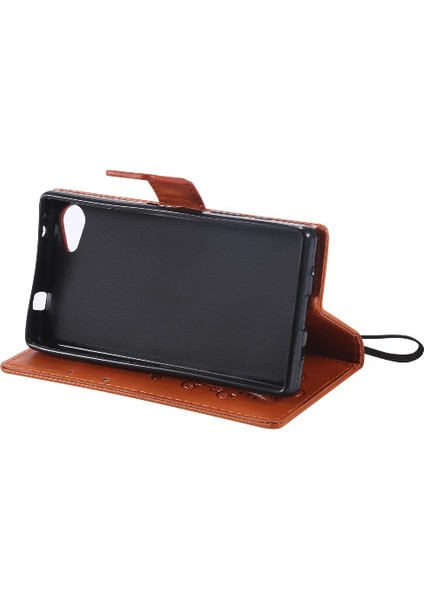 Sony Xperia Z5 Mini Flip Kickstand Pu Deri Manyetik Kapak Için Flip Case (Yurt Dışından)