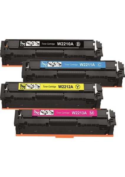 Hp 207A Muadil Toner Çipli Set Siyah Mavi Sarı Kırmızı W2210A W2211A W2212A W2213A