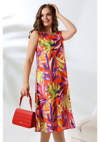 Yazlık Askılı Viskon Elbise 2691