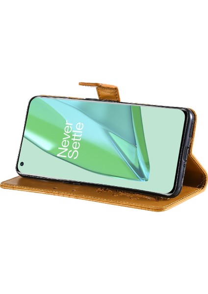 GX Boutique Kart Yuvası Standı ile Oneplus 9 Pro Için Flip Case Manyetik Kapak Kapak Çevirin (Yurt Dışından)