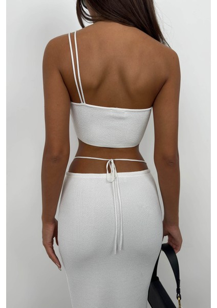 Askı Detay Straplez Dokulu Crop indirimleri