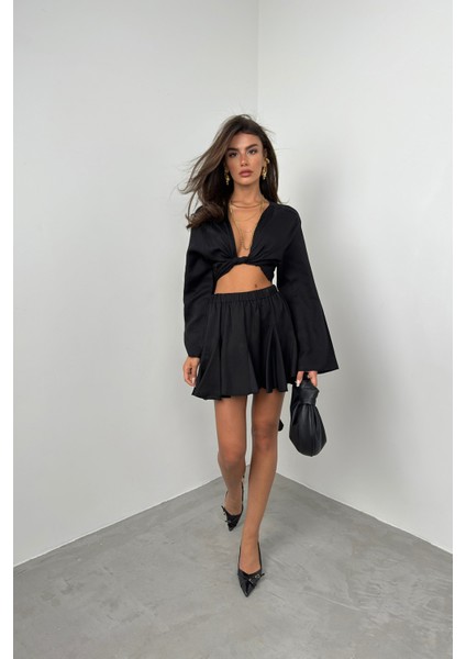 Kayık Yaka Uzun Kol Crop fiyatları