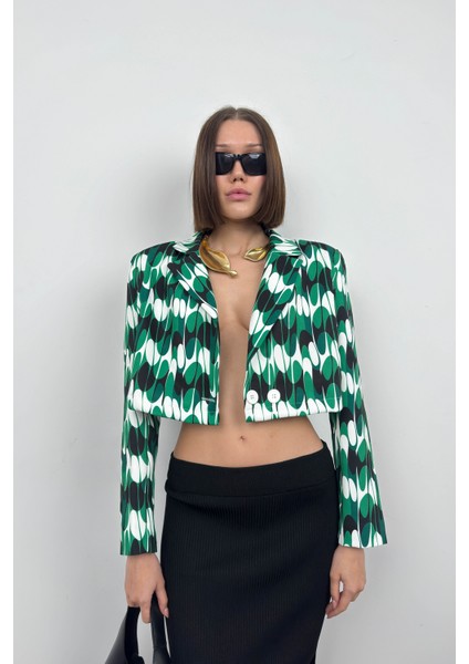 Desenli Crop Ceket fiyatları