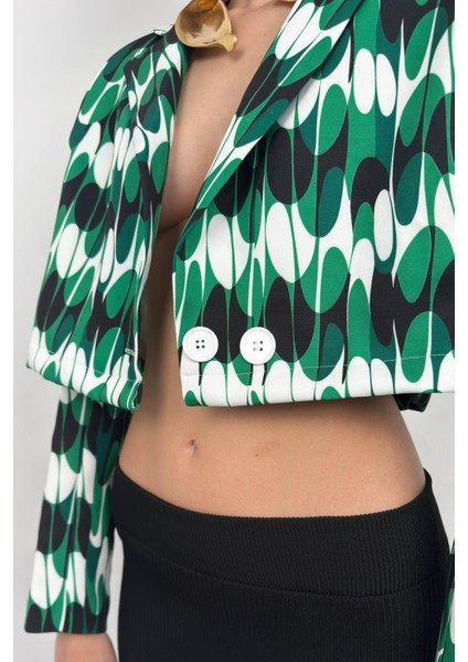 Desenli Crop Ceket fırsatları