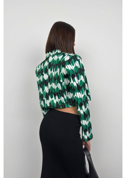 Desenli Crop Ceket indirimleri