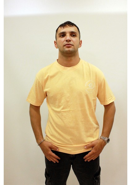 Caz 4084 Oversize Sırt Baskılı Yıkamalı Bisiklet Yaka Erkek T-Shirt fiyatları