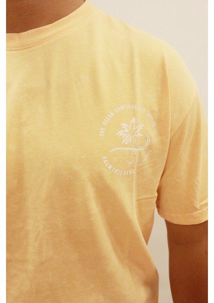 Caz 4084 Oversize Sırt Baskılı Yıkamalı Bisiklet Yaka Erkek T-Shirt fırsatları