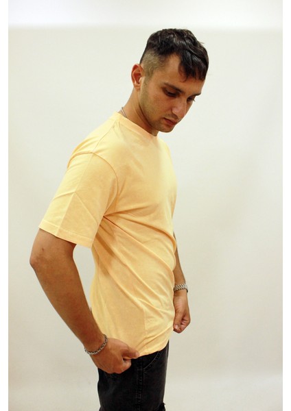 Caz 4084 Oversize Sırt Baskılı Yıkamalı Bisiklet Yaka Erkek T-Shirt indirimleri